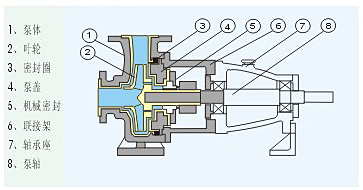 氟塑料離心泵結構示意圖