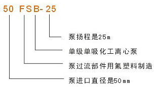 氟塑料化工泵型號(hào)及意義